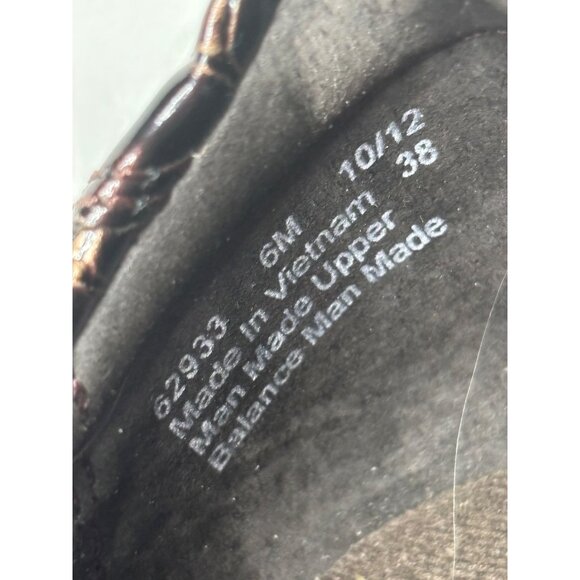 Clarks Bendables Croc Embossed Slip On Loafers Brown Sz 6 Patent Leather Look - Picture 6 of 11